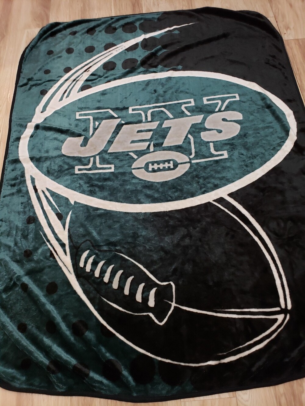 Vintage NFL Heavy Big NY Jets Blanket 80x60 Football Fans